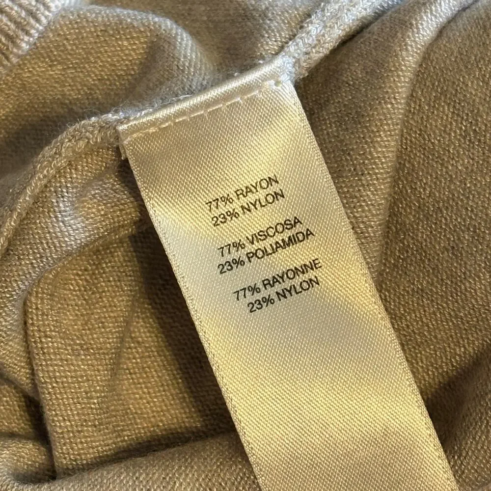 Chico's Heathered Crewneck Pullover 1 Knit Long Sleeve Lighweight Beige